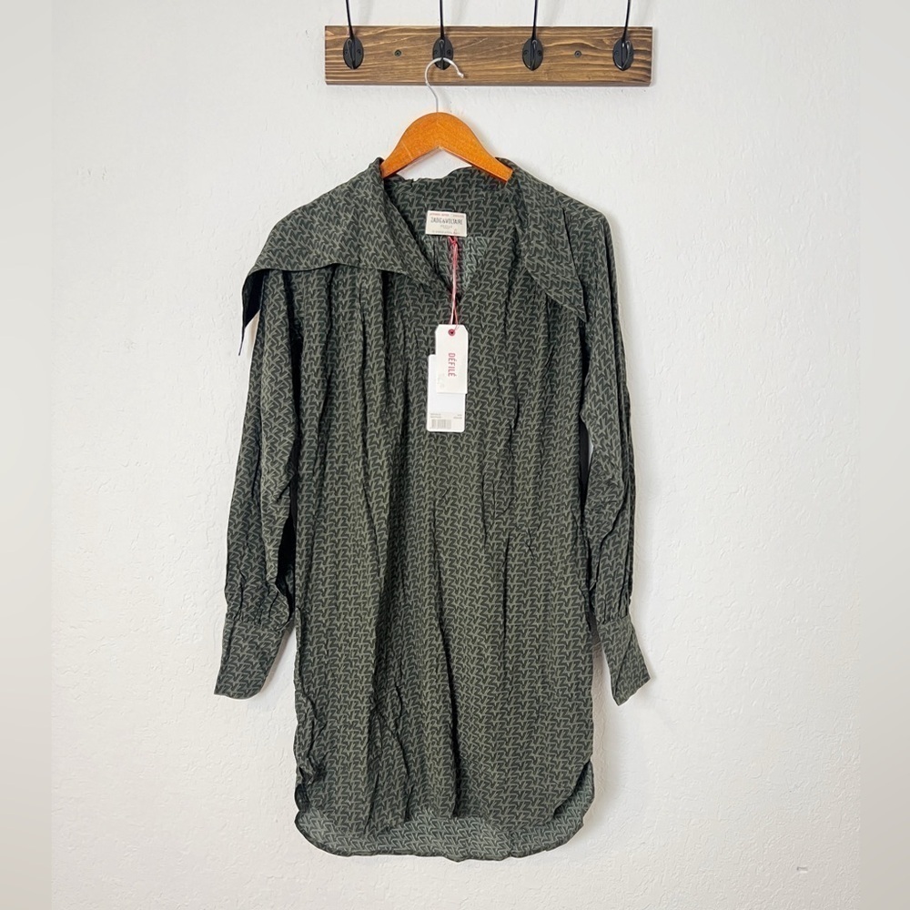 NEW Zadig & Voltaire Silk Shirt Dress